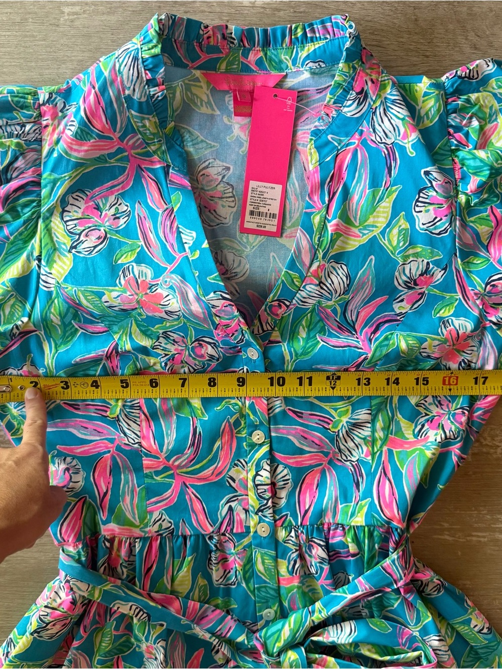 Lilly Pulitzer Shona Midi Shirtdress Turquoise Keep on Beleafin NEW women’s 8 - Picture 7 of 10